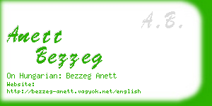 anett bezzeg business card